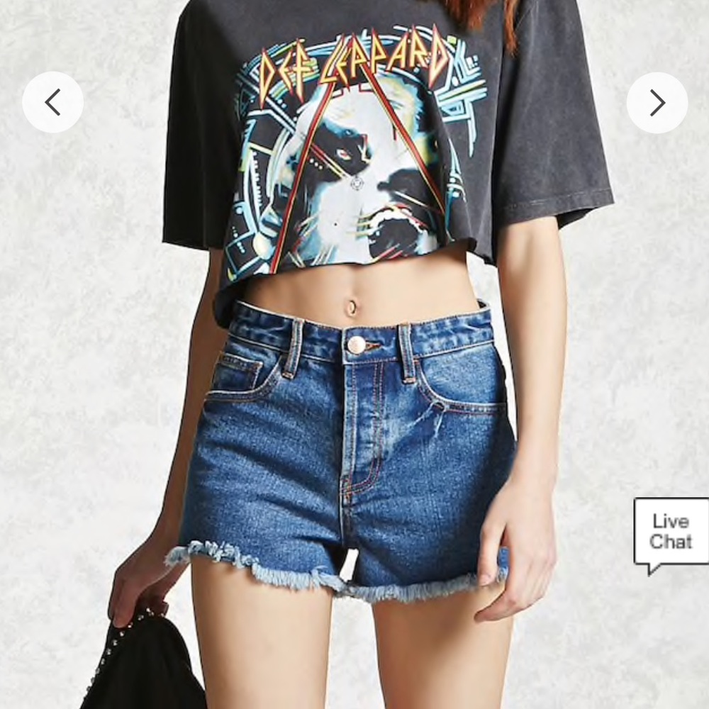 High Rise Cutoff Denim Shorts